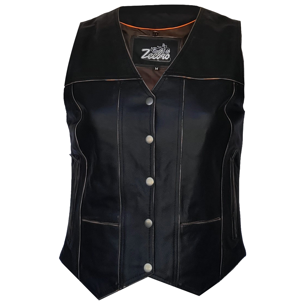 ZeeWomen's WX–231 Waxed Leather Women's Vest — Zeebro